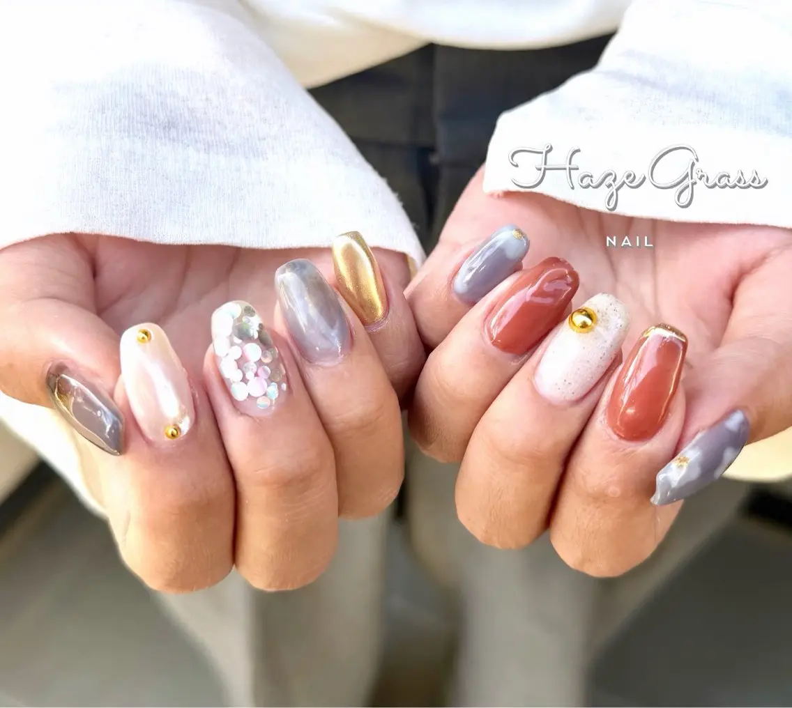 ネイル ニュアンスネイル ハンドネイル HazeGrass NAILのネイルデザイン
