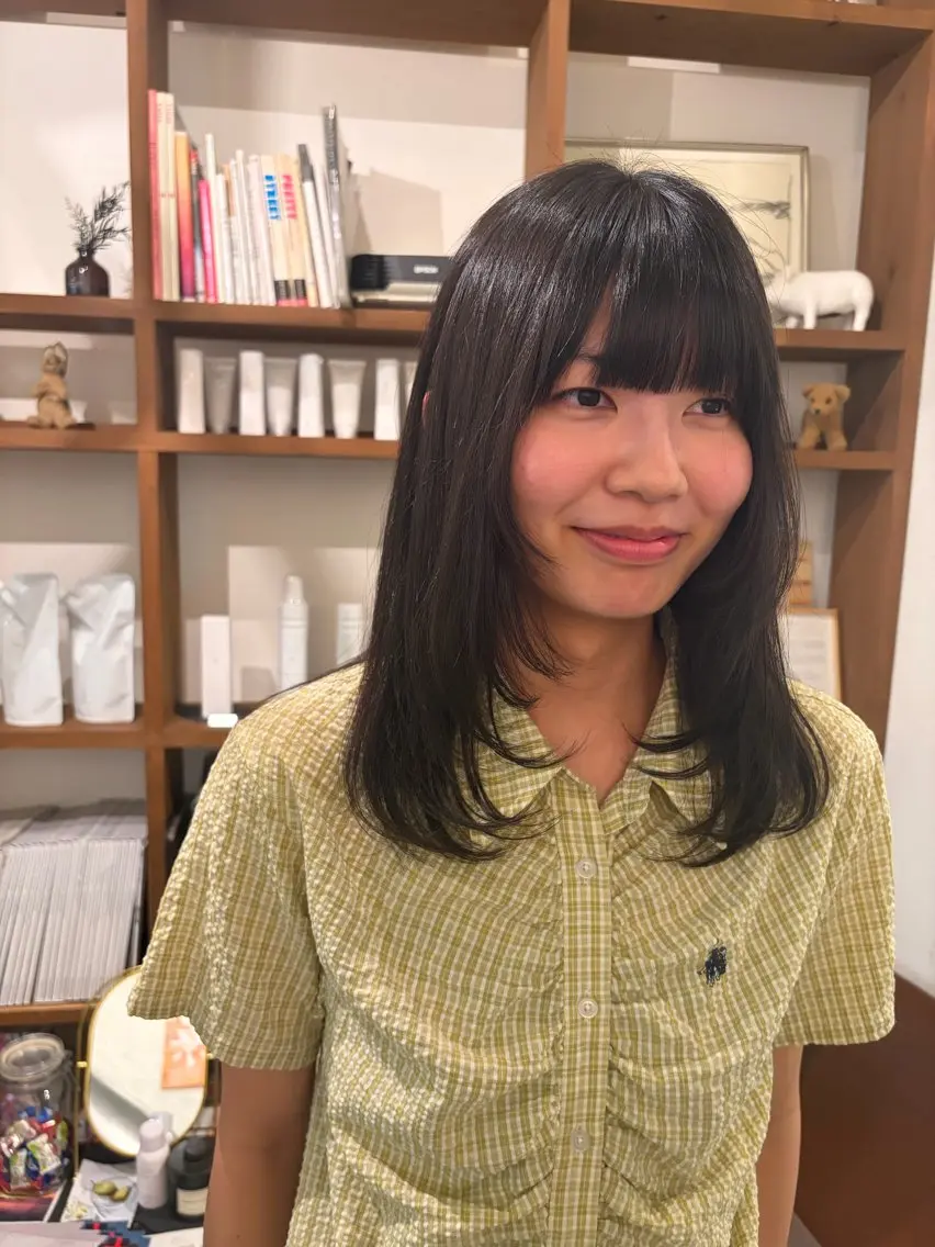 セミロング カット カットモデル募集 西川二葉のヘアスタイル