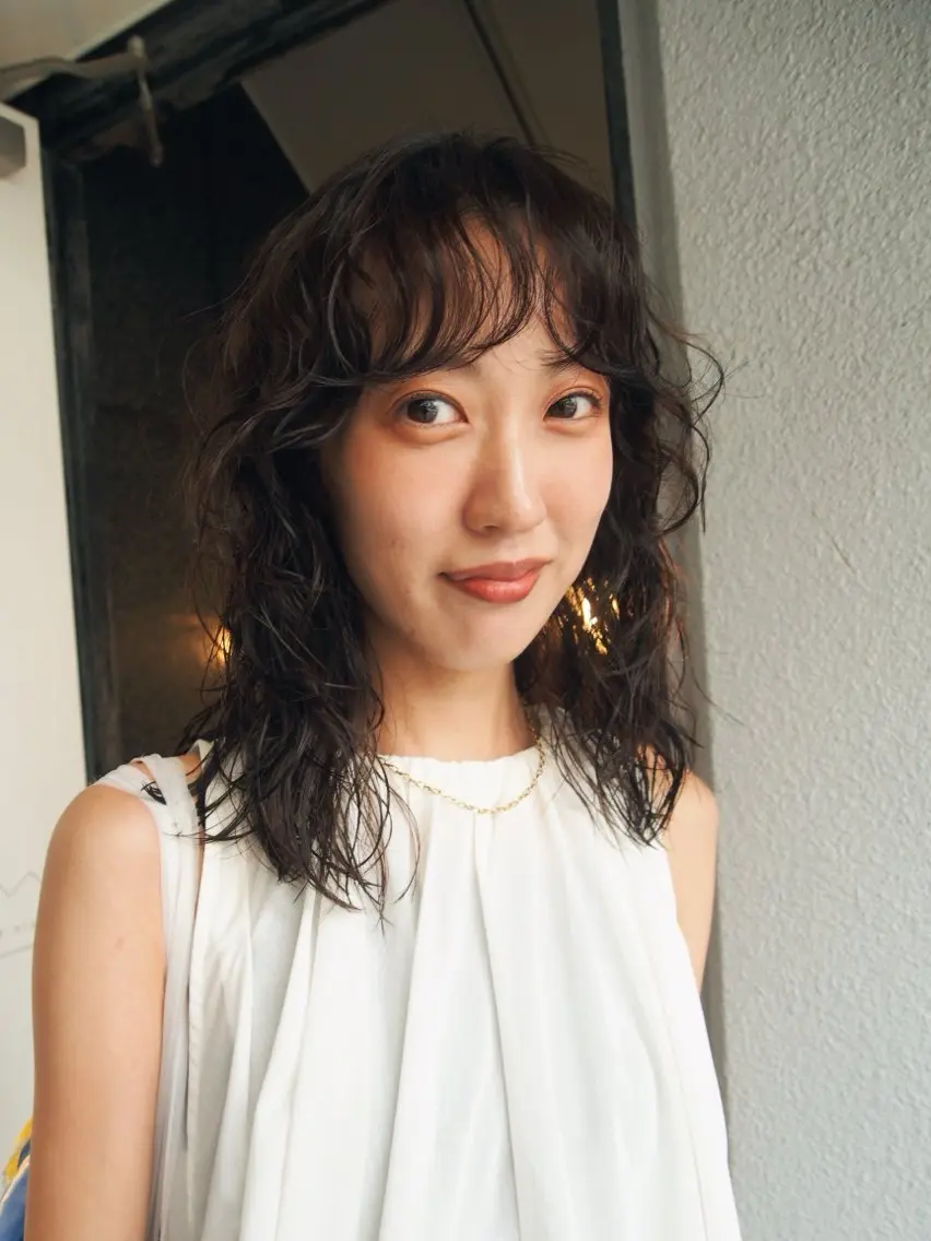 セミロング カット ヘアカラー パーマ トリートメント 似合わせパーマ 🌼カンナのヘアスタイル