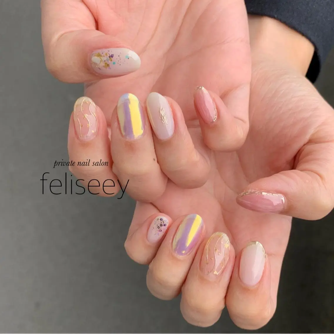 ネイル ジェルネイル 持ち込み ニュアンスネイル パラジェル feliseey 〘フェリシー 〙のネイルデザイン