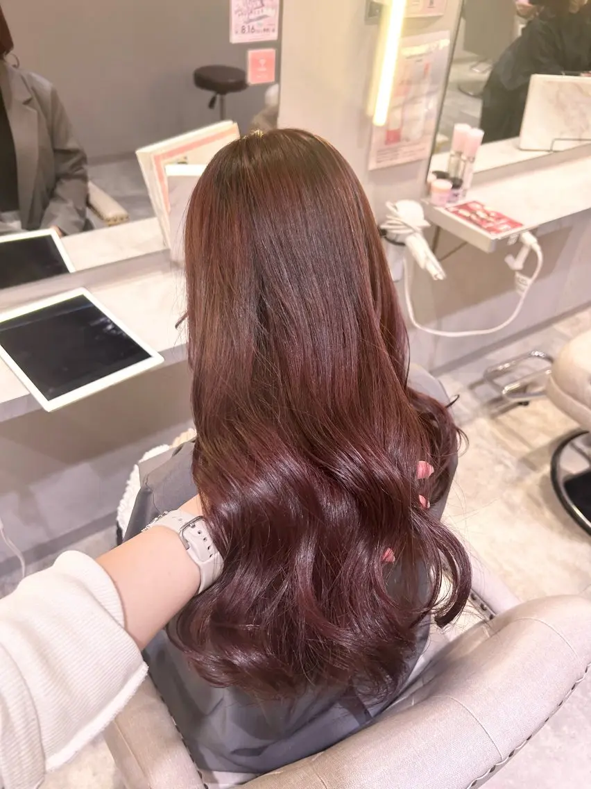 ロング カラー カシス ダブルカラー ピンクカラー 🐰🎀艶髪特化 yuzuka🎀🐰のヘアスタイル