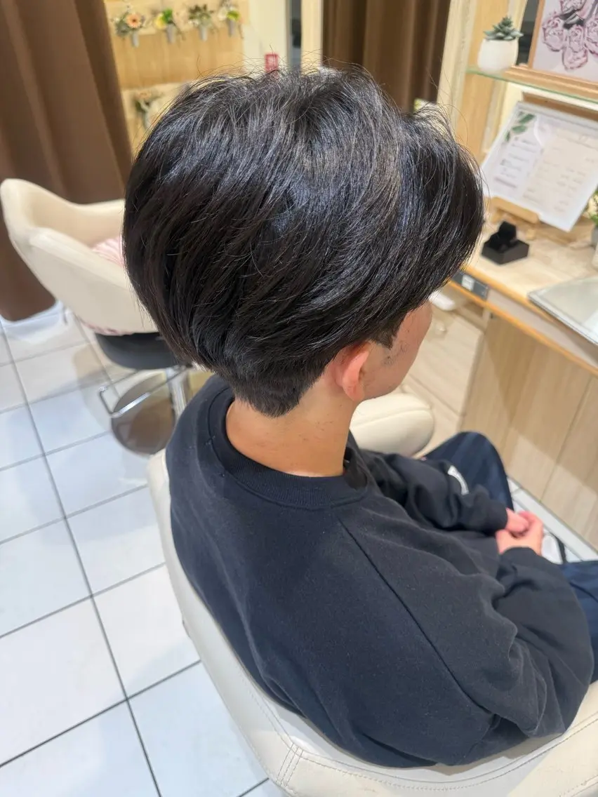 パーマ メンズ カット パーマ 🛜地毛風縮毛矯正/ 暗髪カラー/小林🛜のヘアスタイル