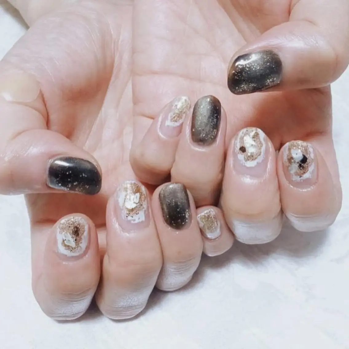 ネイル ニュアンスネイル ショートネイル gemickle nailのネイルデザイン
