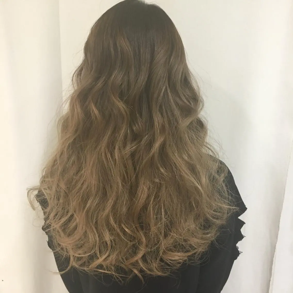 ロング カラー パーマ ヘアアレンジ アッシュ グラデーションカラー きむえり/髪質改善 /うねり広がり改善のヘアスタイル