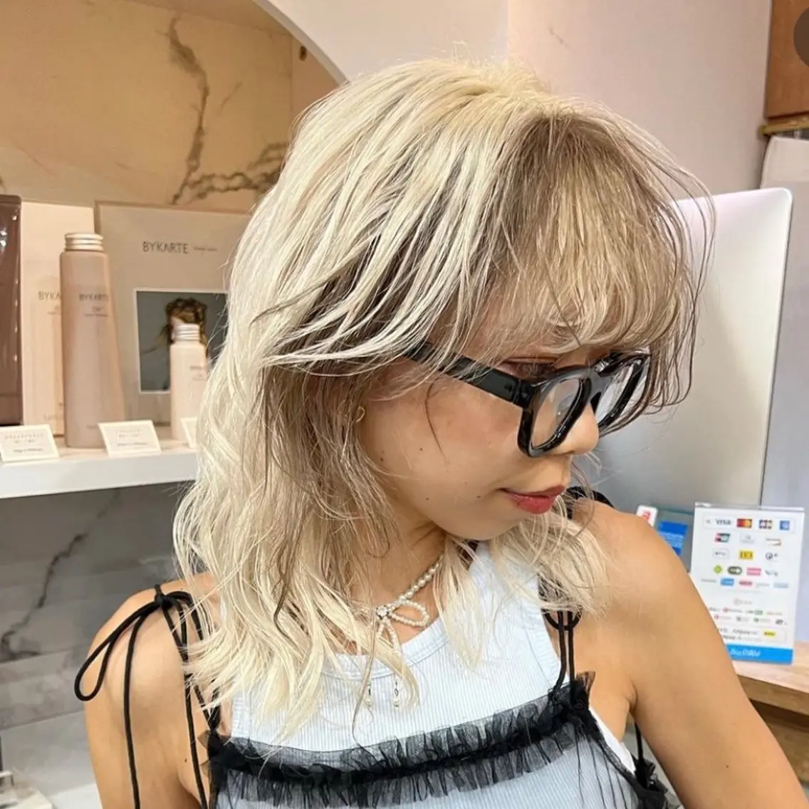 ミディアム カラー エクステモデル募集 💗大阪梅田/川上のヘアスタイル