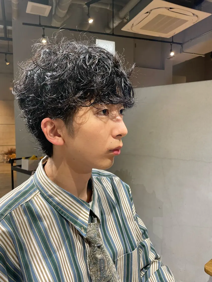 パーマ メンズ カット パーマ トリートメント mizuho .のヘアスタイル