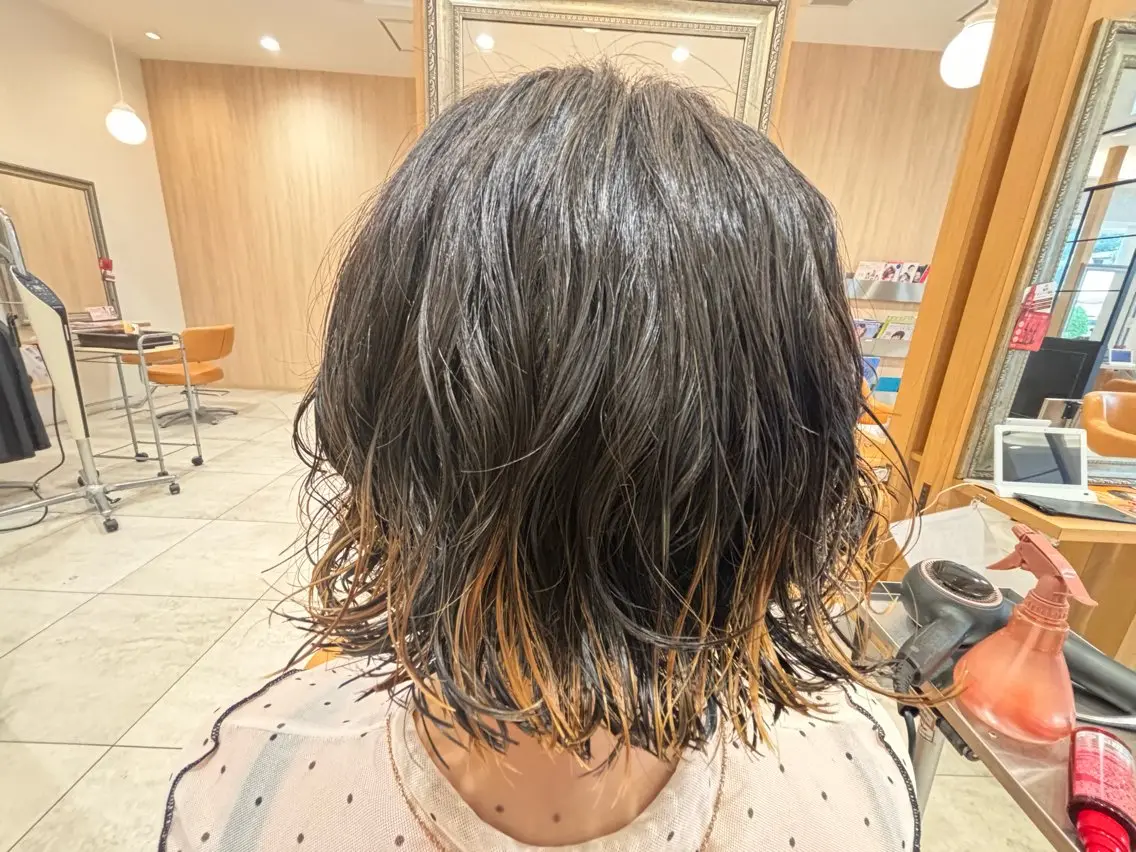 ミディアム パーマ ミディアムパーマ かわにし ゆきのヘアスタイル