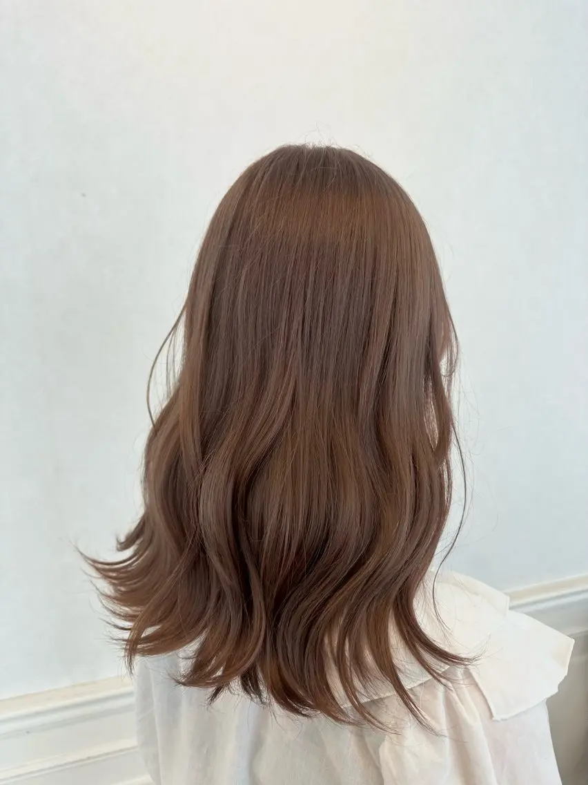 セミロング ヘアカラー トリートメント 透明感ブリーチなし Wカラー / 田村のヘアスタイル