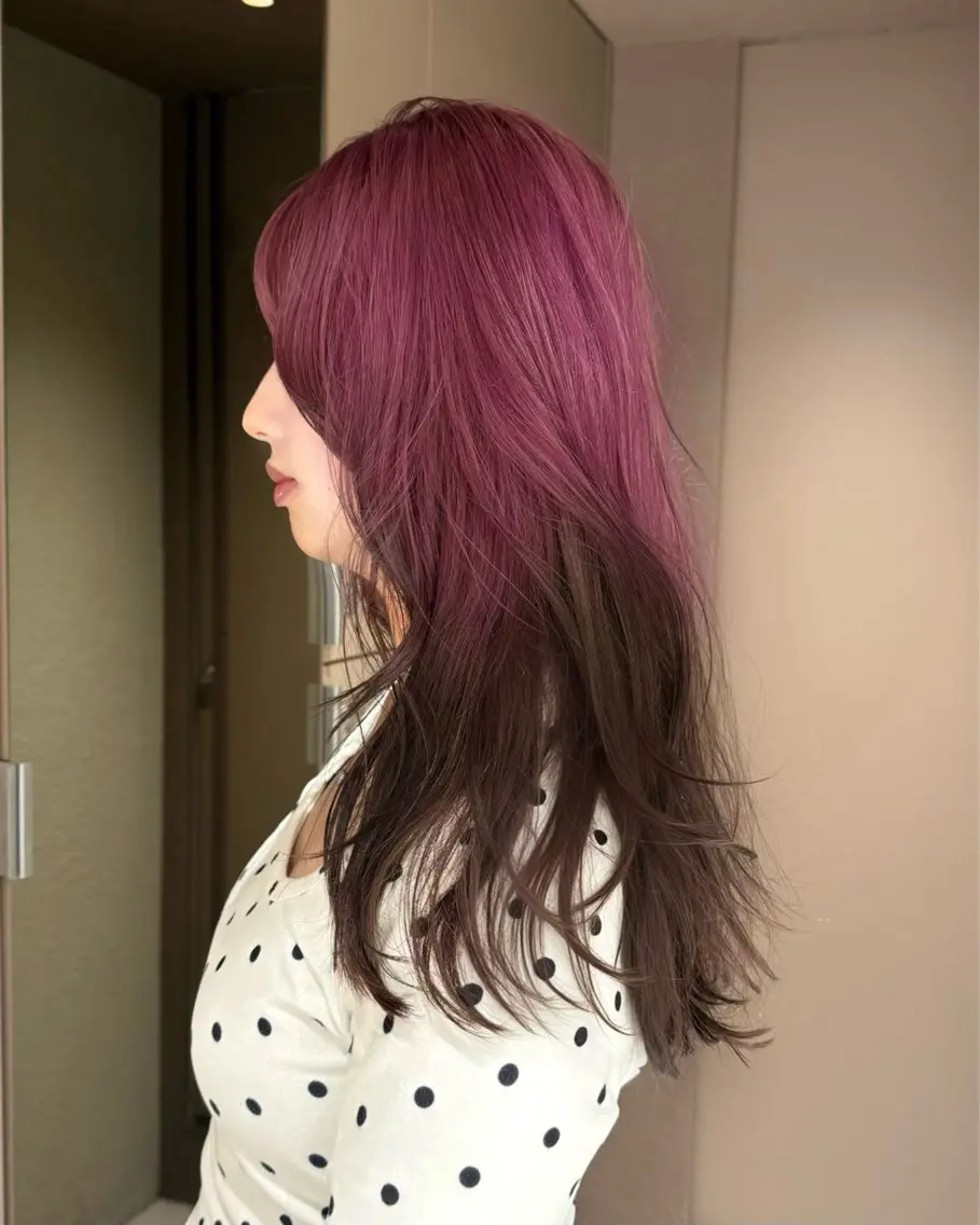 セミロング カラー ヘアカラー 九後 志帆海のヘアスタイル