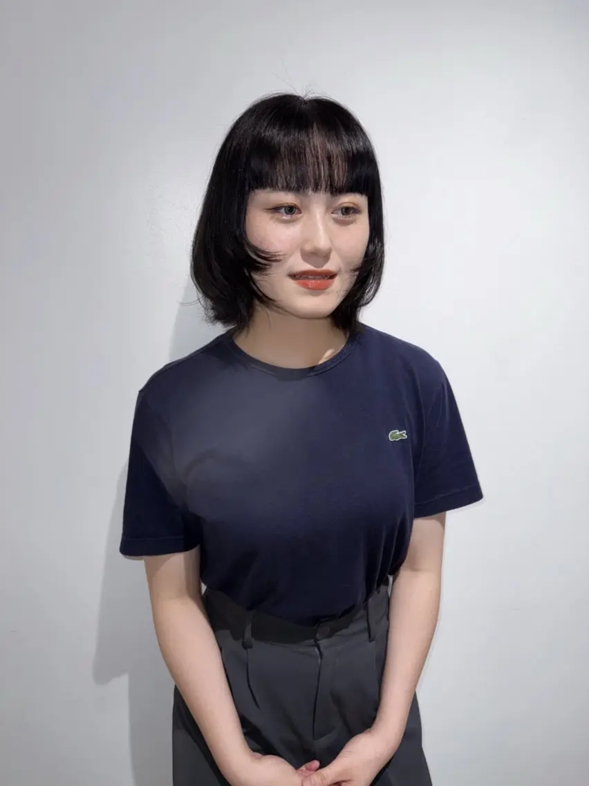 ミディアム カラー ミディアムレイヤー 透明感カラー レイヤーカット カット ヘアカラー 杏華レイヤー/ パーマ/ハイトーンのヘアスタイル