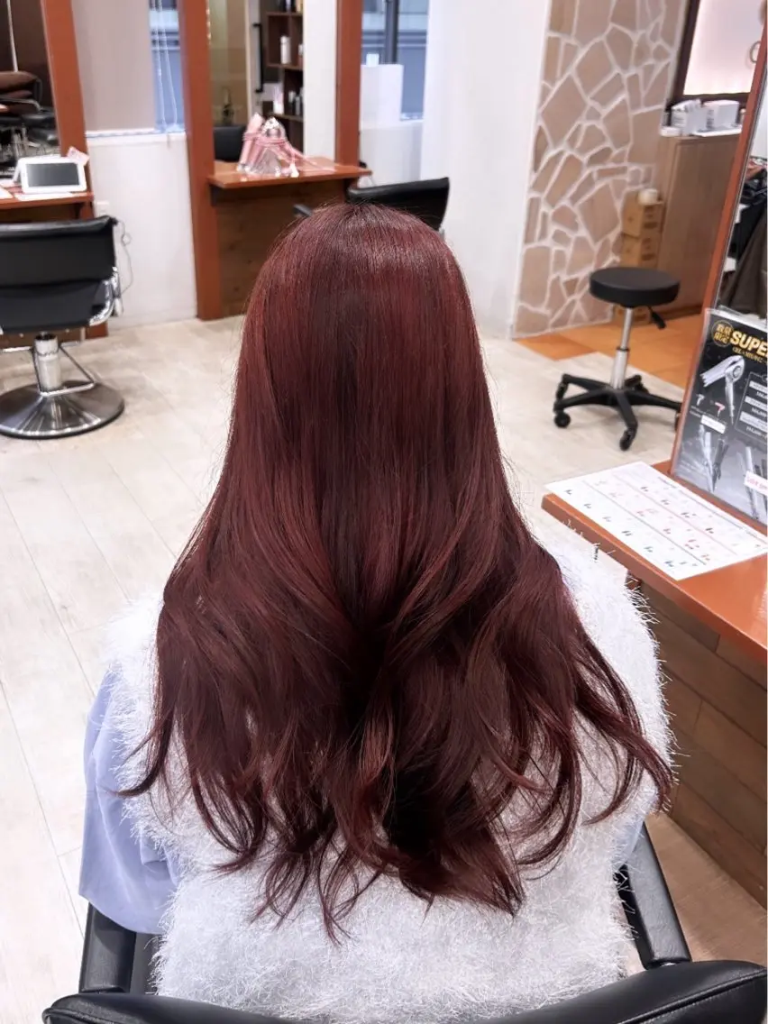カラー レッドカラー ヘアカラー トリートメント 🎀透明感/レイヤ ー/Kotona🎀のヘアスタイル