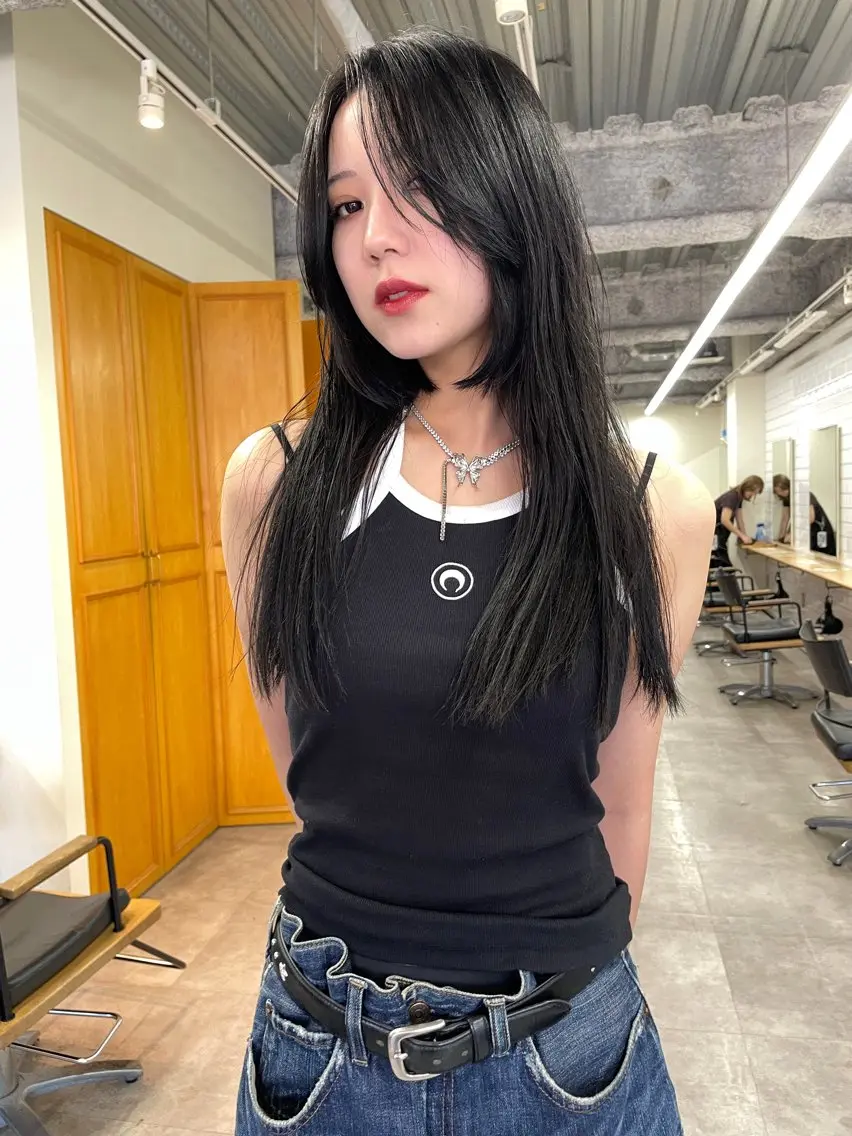 ミディアム カラー 姫カット レイヤーカット カット ヘアカラー トリートメント レイヤー/似合わせ TAKUYAのヘアスタイル