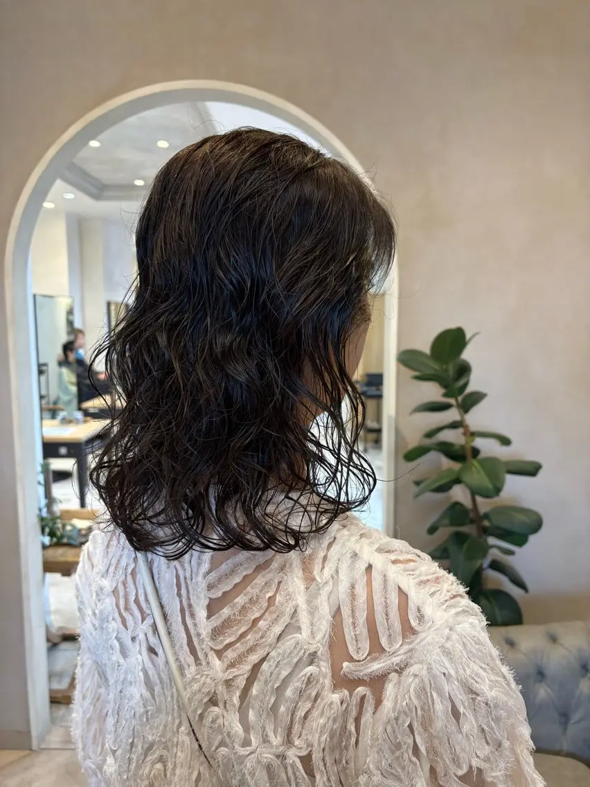 ミディアム パーマ あべ えみのヘアスタイル