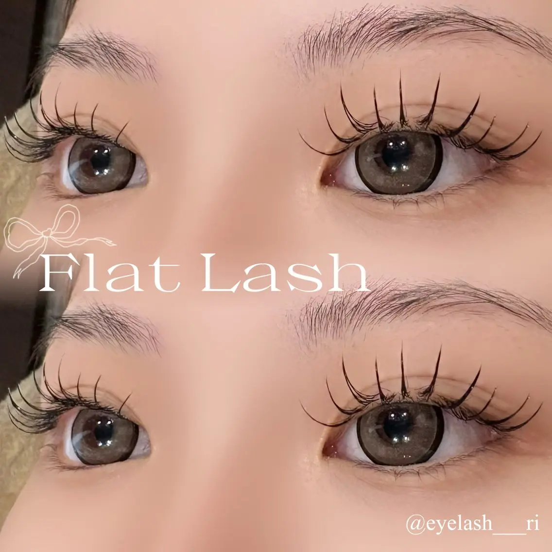 マツエク・マツパ 束感まつ毛 フラットラッシュ 韓国風マツエク ナチュラル マツエク eyelash Lily Rinaのマツエク・マツパデザイン