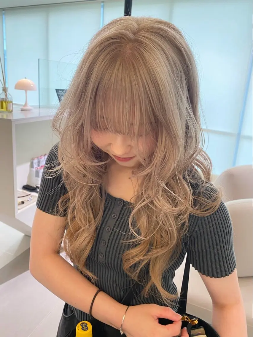 ロング カラー ヘアカラー sakυra 🌸 オリーブベージュのヘアスタイル
