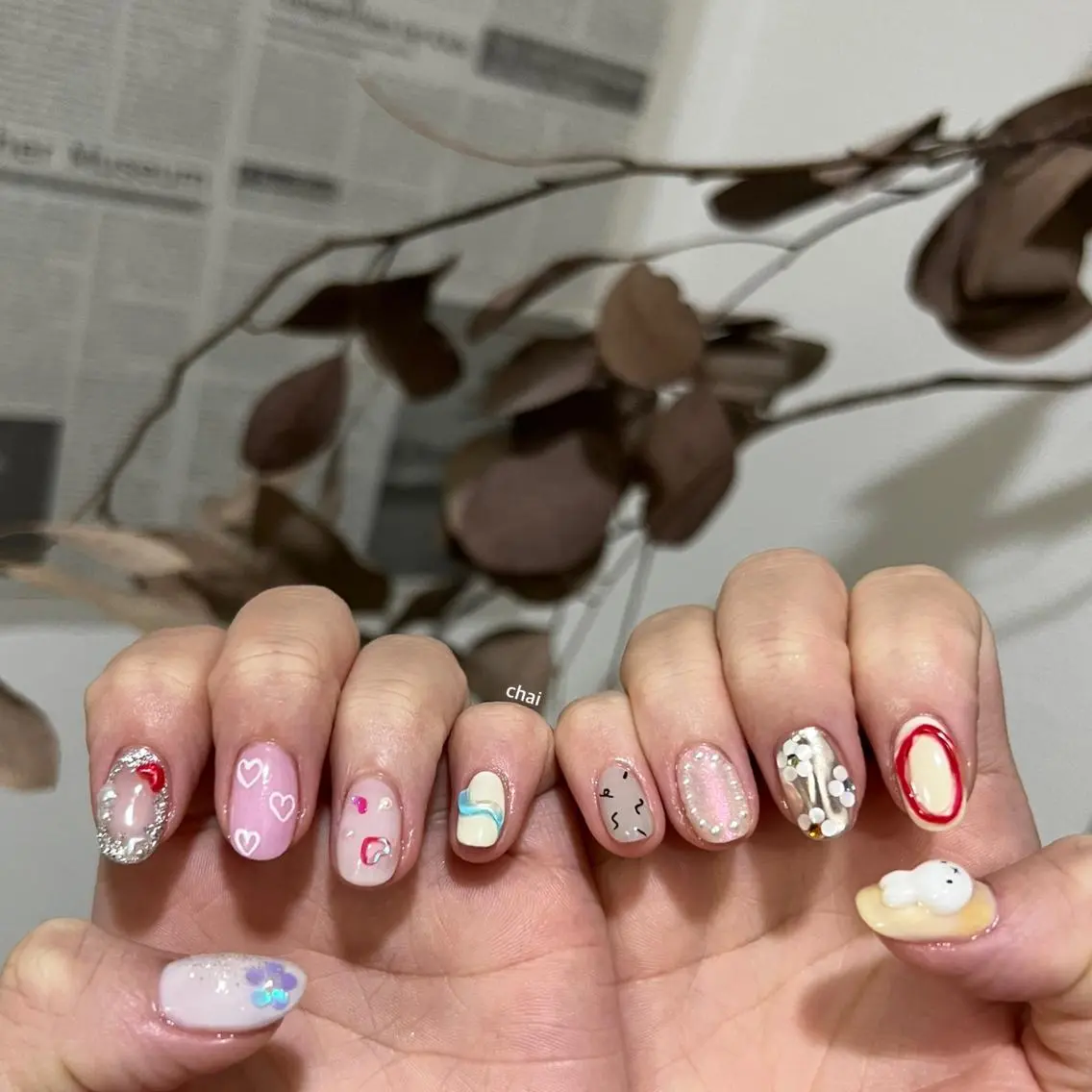 ネイル ハート ニュアンスネイル ハンドネイル chai nail _ai📍鶴橋/桃谷のネイルデザイン