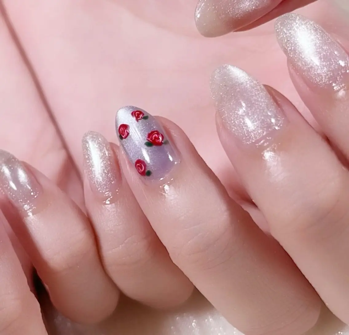 ネイル マグネットネイル シンプルネイル knail ＊RISA°.・のネイルデザイン