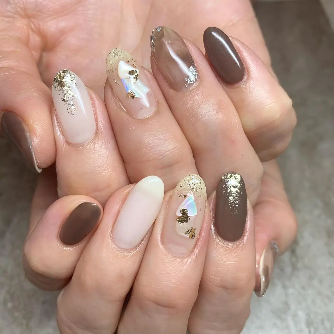 ネイル ブラウン プライベートサロン Rubynailのネイルデザイン