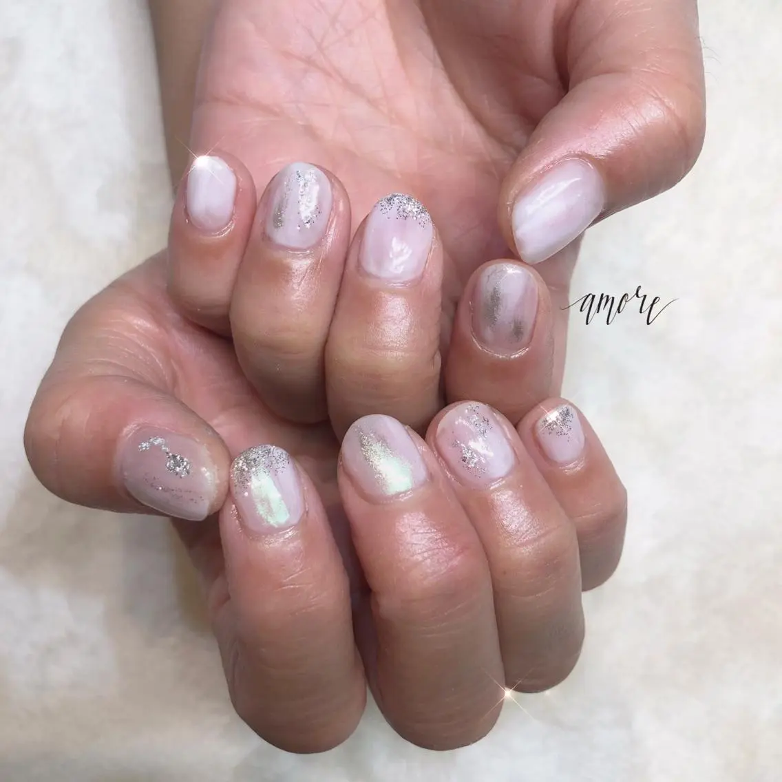ネイル ジェルネイル ミラーネイル ニュアンスネイル 春ネイル You kyehwaのネイルデザイン