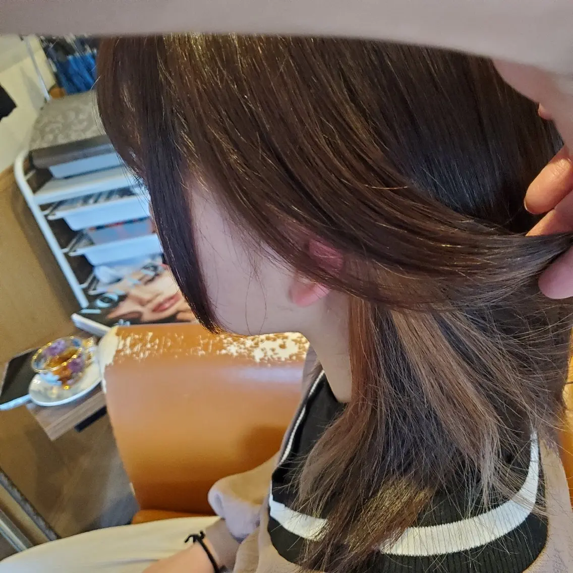 ミディアム カラー ミディアムパーマ 外国人風カラー トリートメント 酸熱トリートメント ヘアカラー spa hair ark 富井直美のヘアスタイル