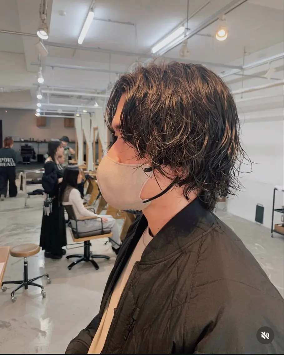 ミディアム パーマ メンズ カット パーマ メンズパーマ/メンズ カット 田中気理真のヘアスタイル