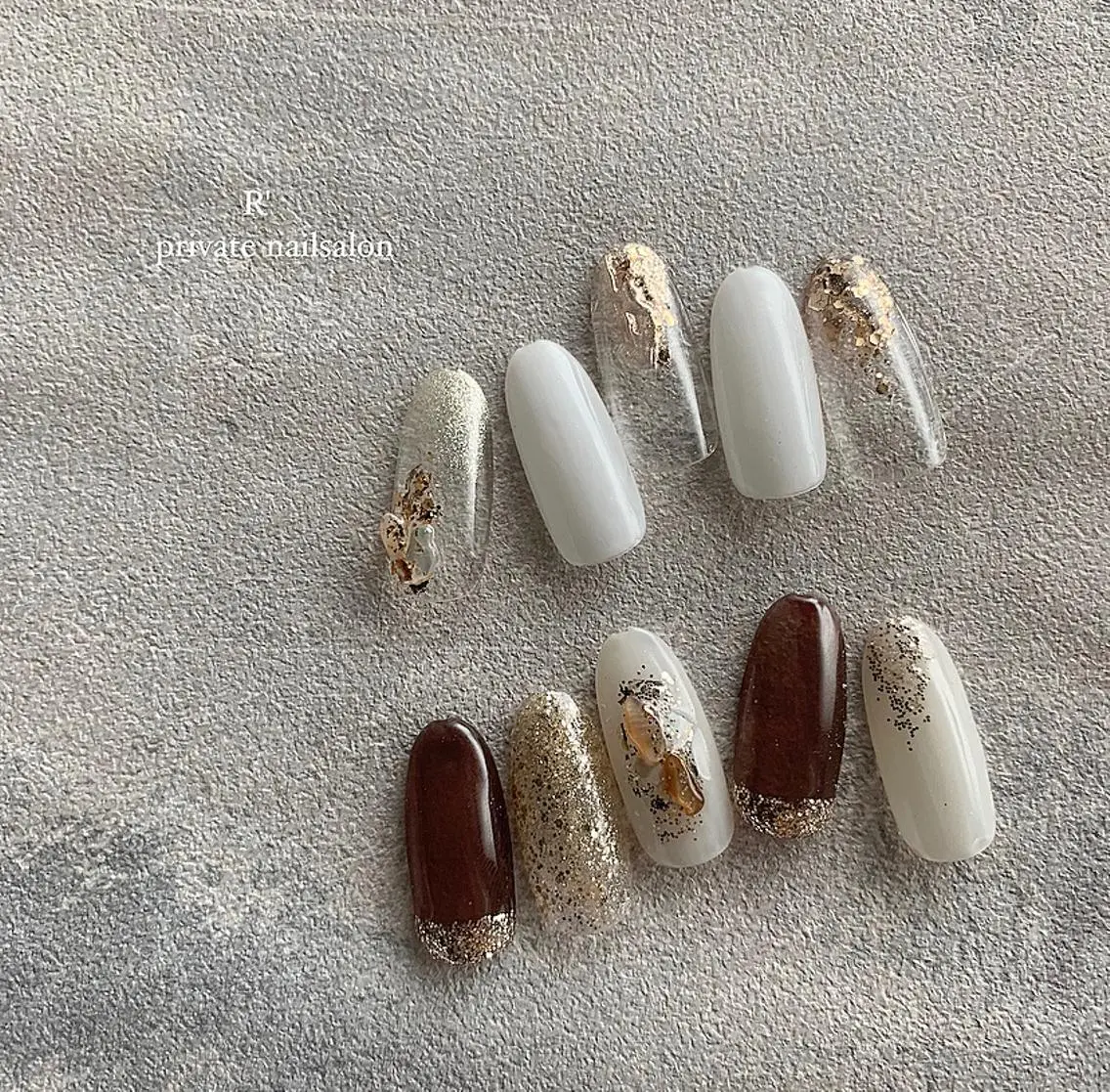 ネイル ブラウン ニュアンスネイル Bersinar nail(rina)のネイルデザイン