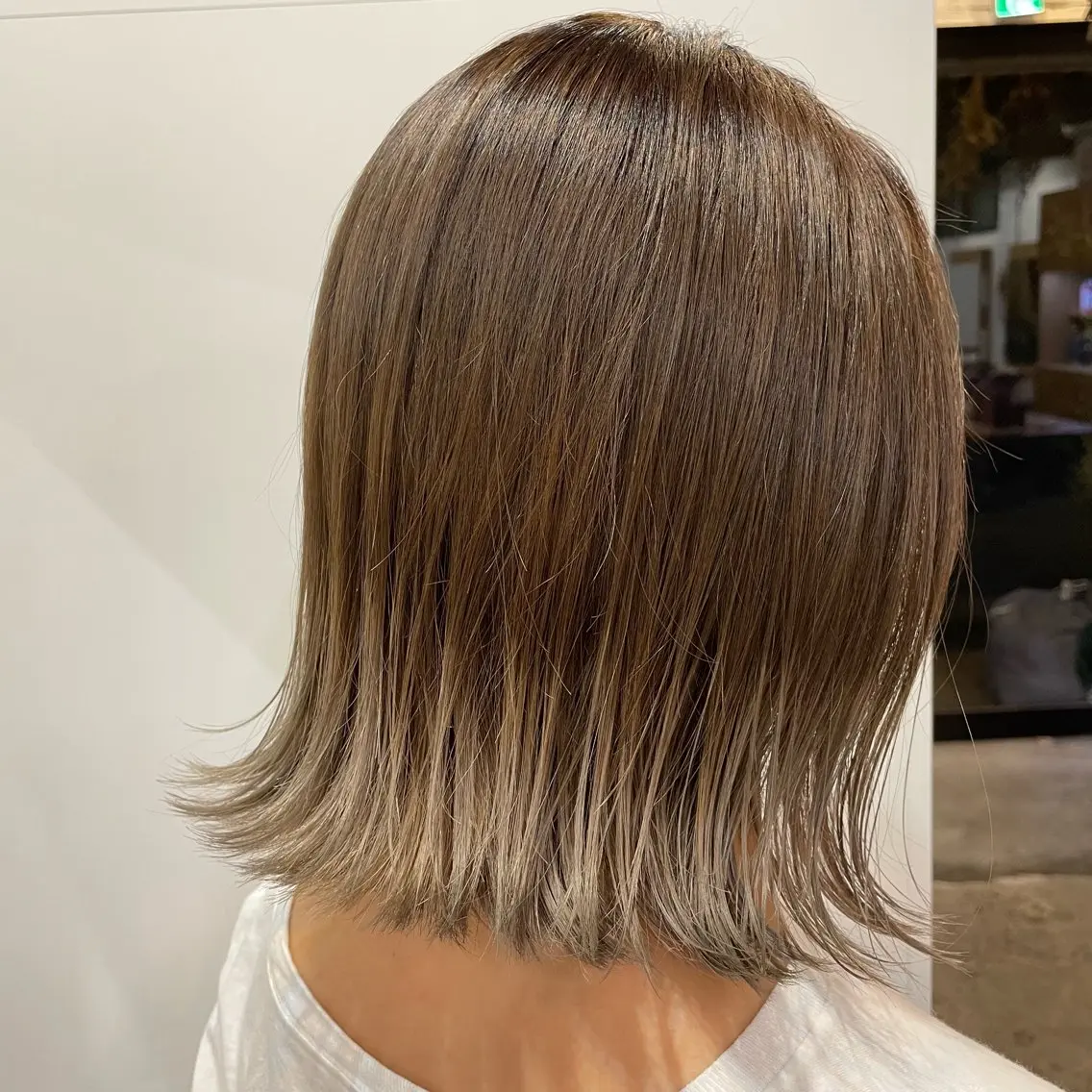 ショート カラー ヘアアレンジ ヘアカラー トリートメント 🎀レイヤー 透明感 カラーyuuri🎀のヘアスタイル