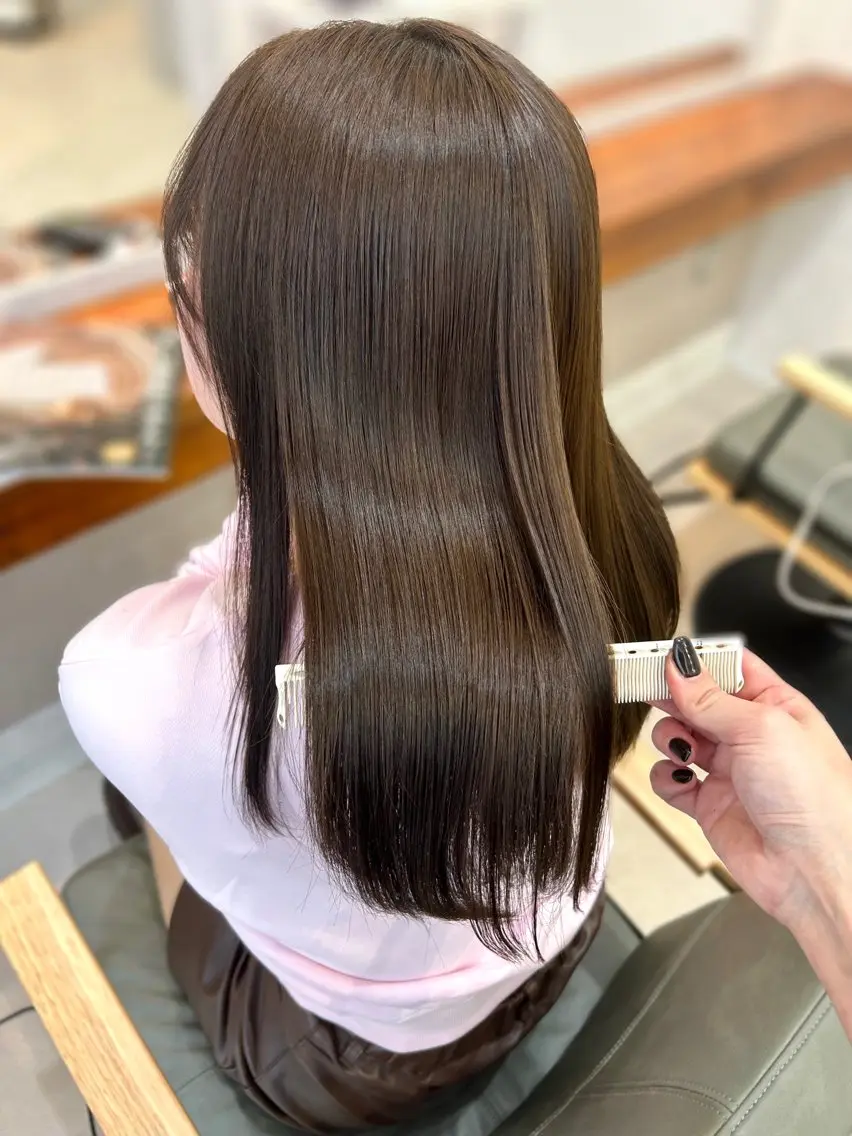 【髪質改善TR付き🎶】カット+透明感カラー+Aujua(7step)TRの写真