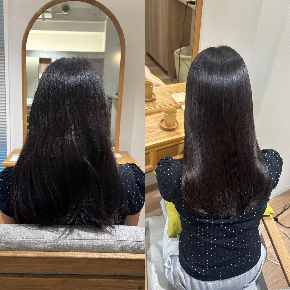 ロング パーマ カット 縮毛矯正 トリートメント RINNO🌷透明感 カラー/髪質改善のヘアスタイル