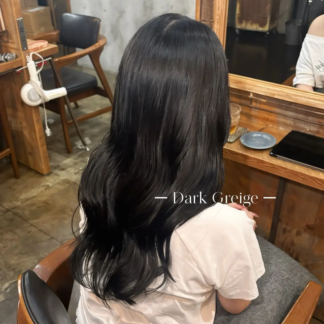 ロング カラー 透明感カラー グレージュ オレンジ ヘアカラー トリートメント Hina/カラー特化 /艶カラーのヘアスタイル