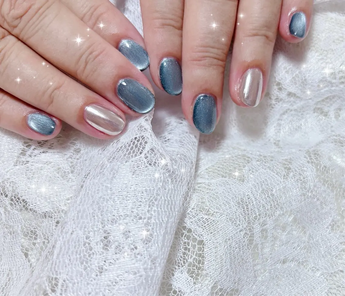 ネイル マグネットネイル ミラーネイル ハンドネイル FLARE NAIL フレアネイルのネイルデザイン