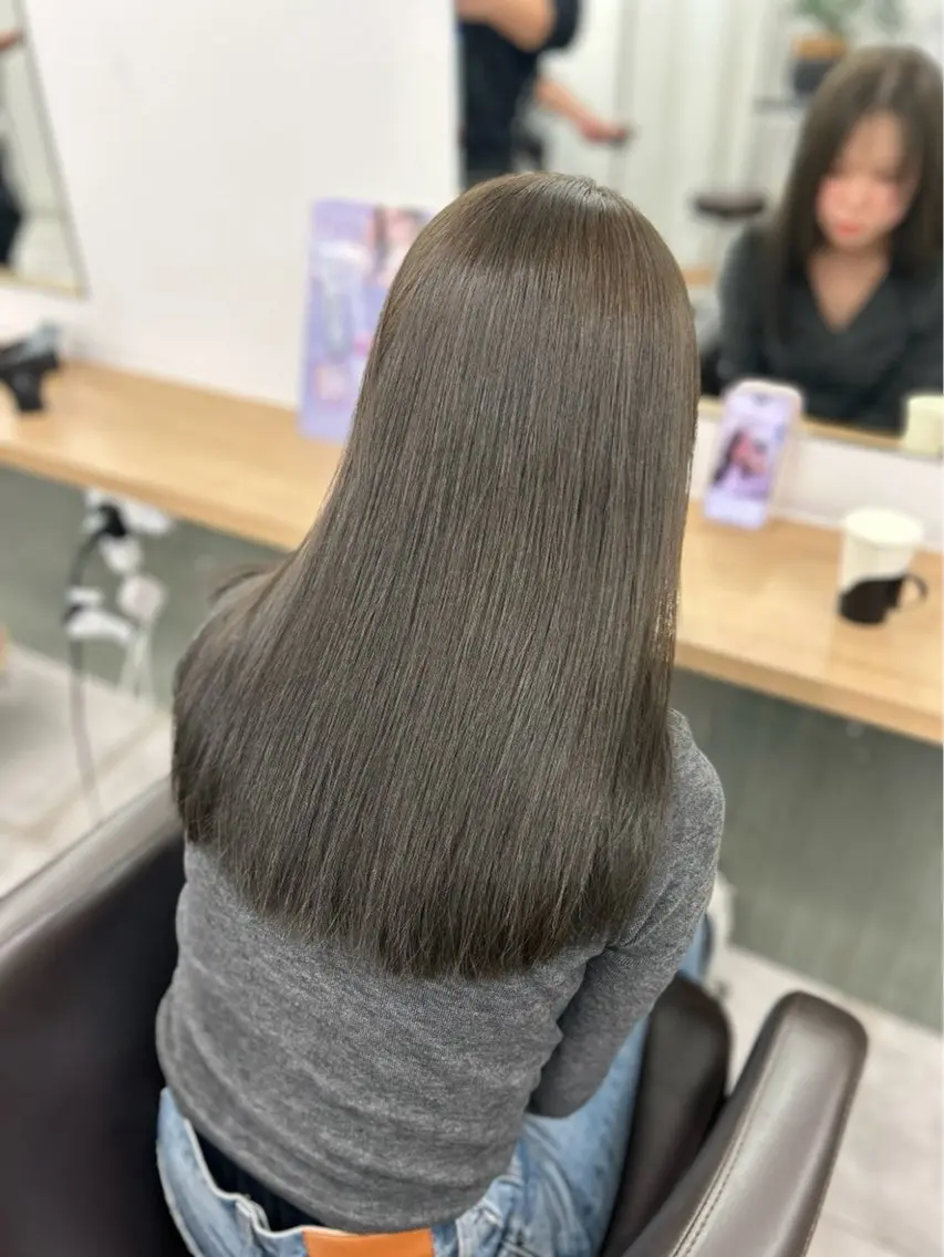 ロング カット ヘアカラー トリートメント ヘッドスパ ヘアセット 🎀暖色カラー🎀 韓国ヘア まなかのヘアスタイル