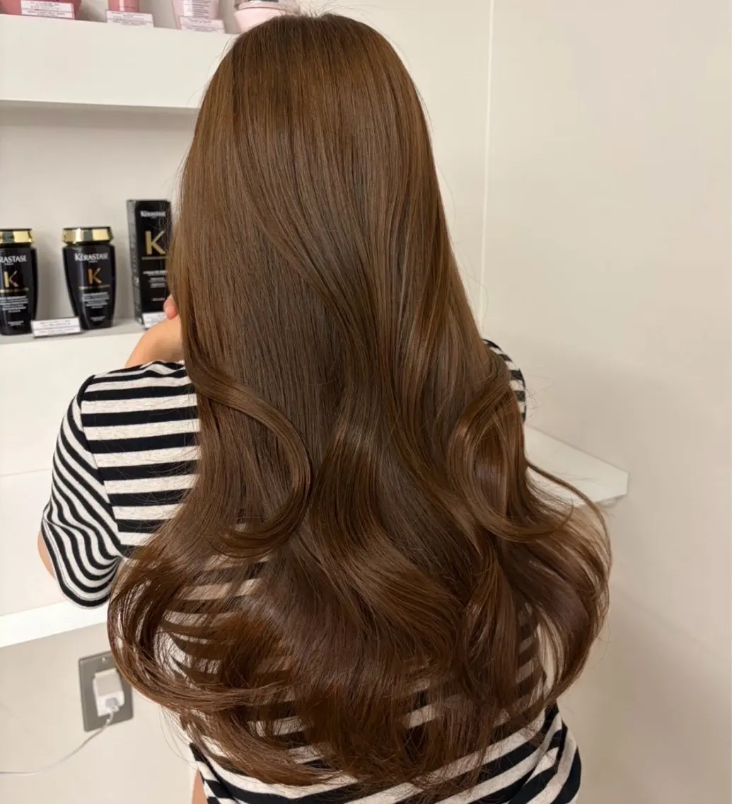 ロング カット ヘアカラー ワンカラー/レイヤー 🩷モエのヘアスタイル