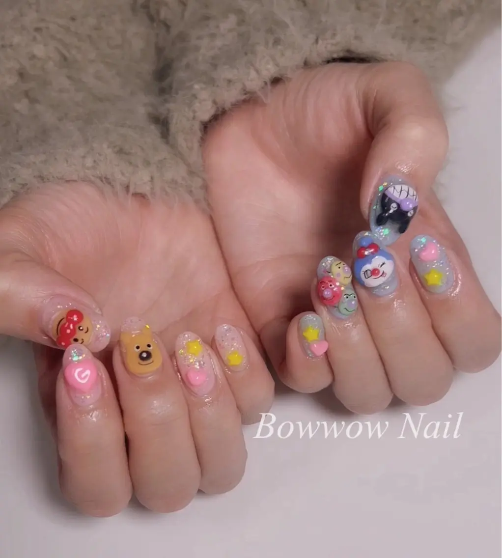 ネイル 長さ出し Bow wow Nail さや🧸のネイルデザイン