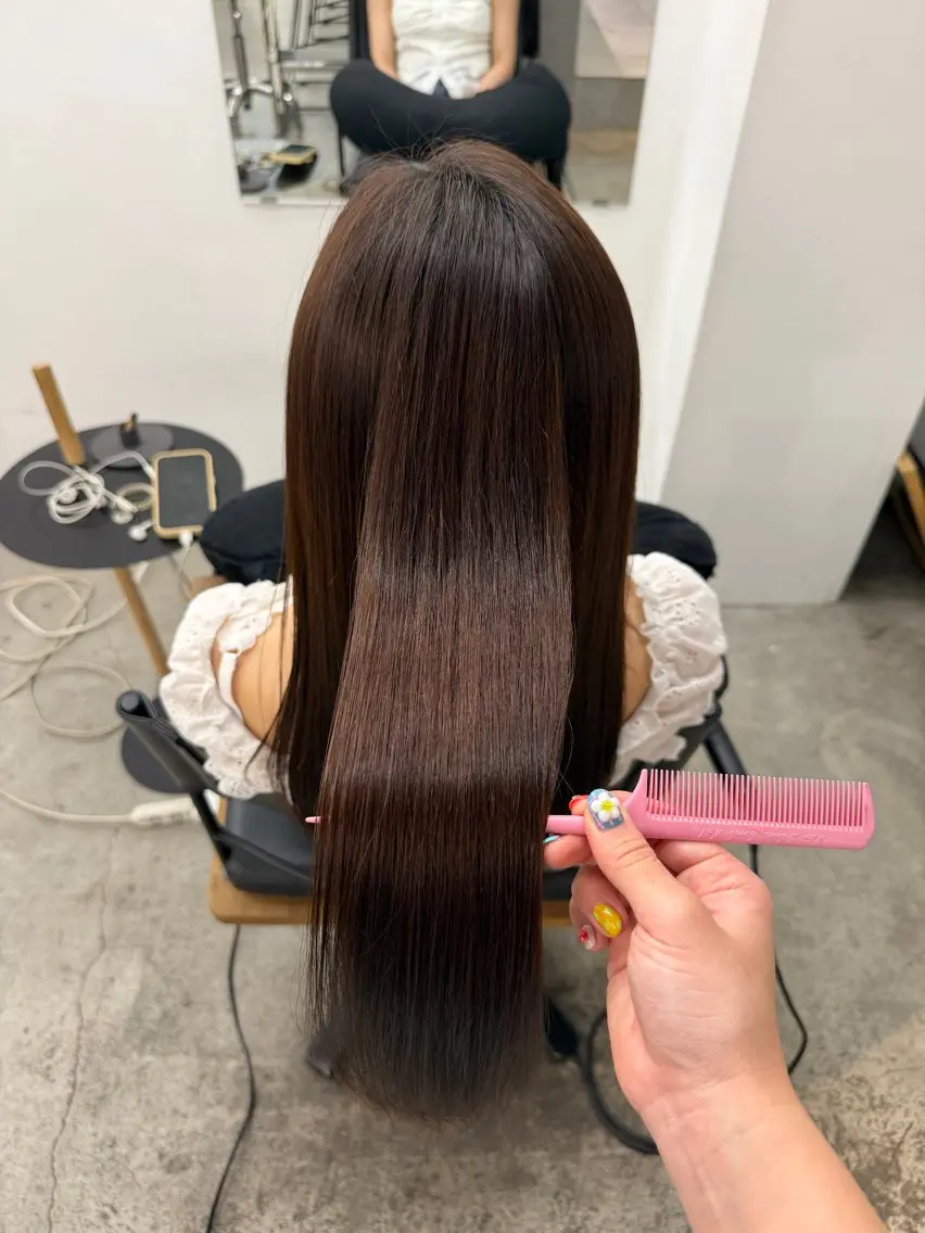 ロング 縮毛矯正 トリートメント 縮毛矯正 ダブルカラー 大募集中❣️ あいりのヘアスタイル