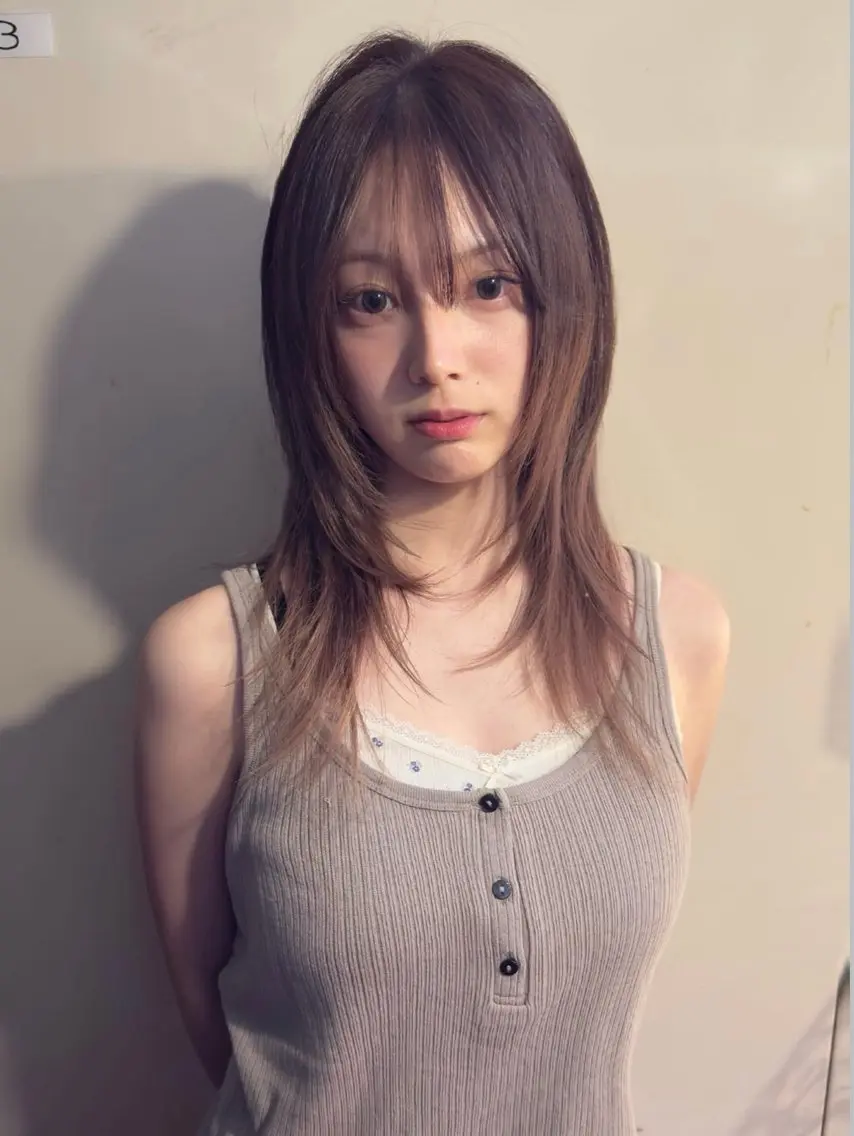 ロング カット 似合わせ痩せるカット 透明感カラー/たけるのヘアスタイル
