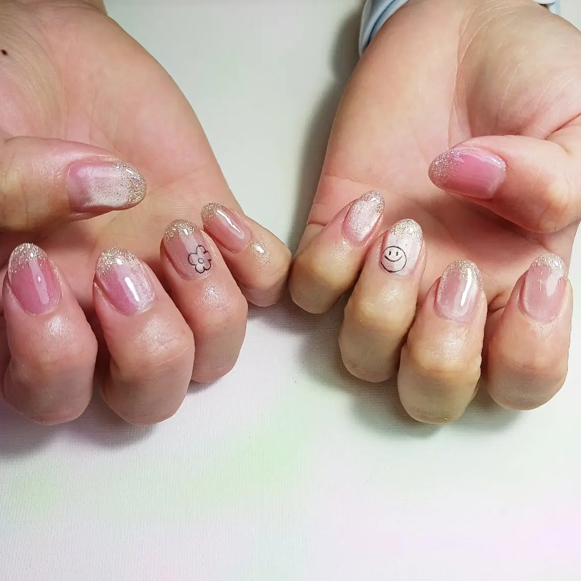 ネイル ジェルネイル マグネットネイル 持ち込み ピンク ハンドネイル owlnail /持込みデザイン専門のネイルデザイン