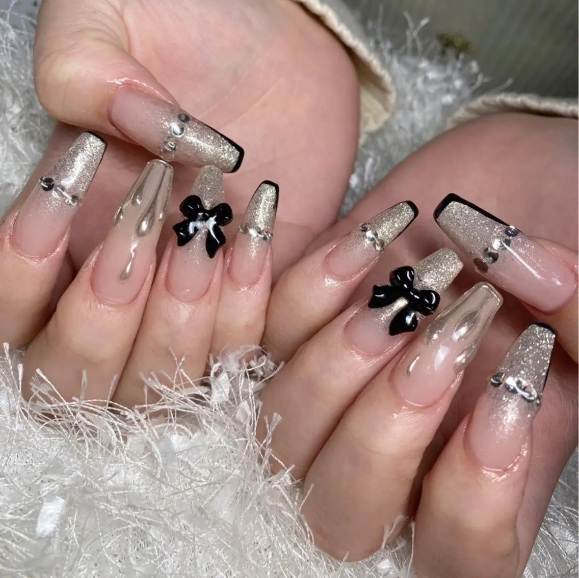 ネイル 長さ出し フレンチネイル ジェルネイル グラデーション 韓国ネイル ハンドネイル Nail&eye Belire 新宿のネイルデザイン