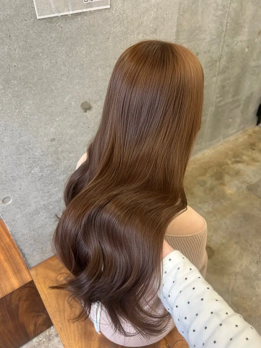 ロング カラー カット ヘアカラー トリートメント 🌷ラベンダーピンク 顔まわり🌷ねいろのヘアスタイル