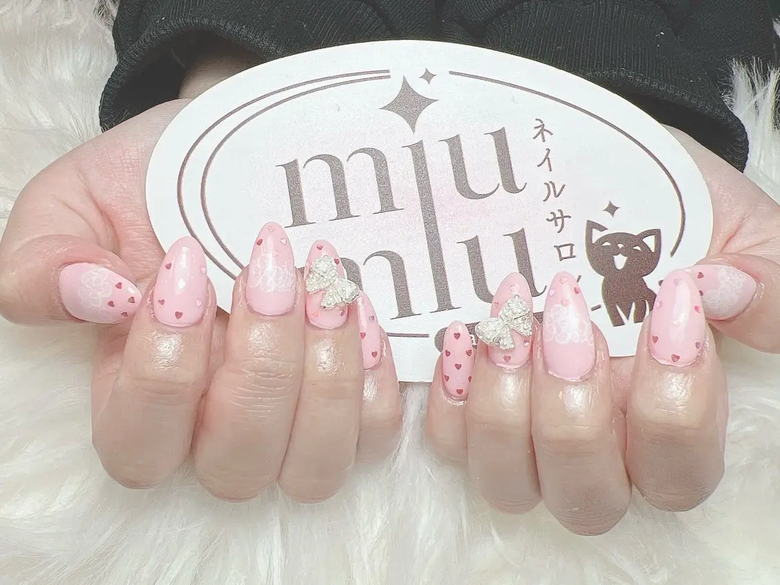 ロング 韓国風ヘア ロング フットネイル ハンドケア yu naのネイルデザイン