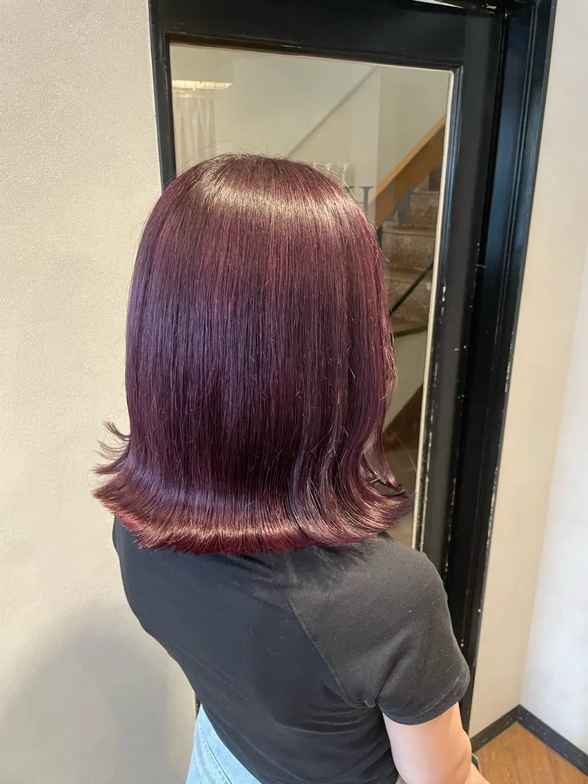 セミロング カラー ヘアカラー Anju／ 小顔カットのヘアスタイル
