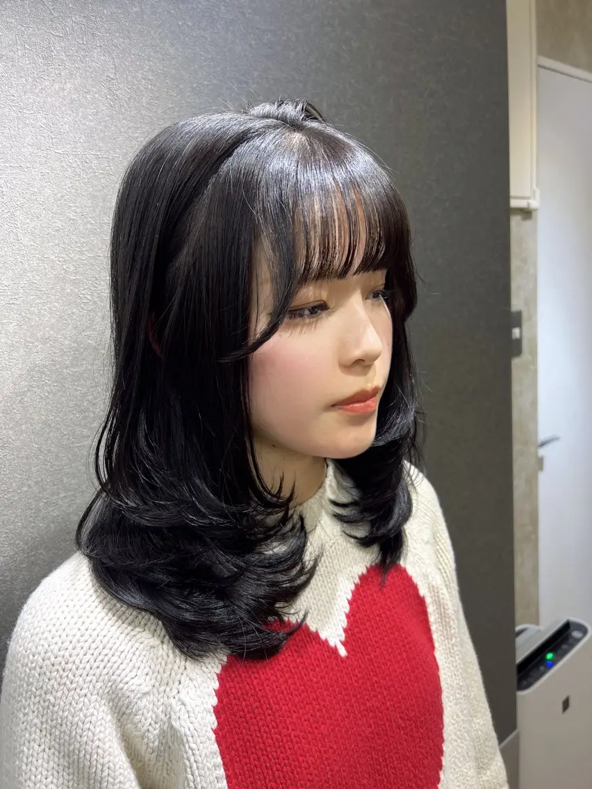 ミディアム レイヤーカット カット ヘアカラー maya🇰🇷韓国 レイヤー/顔まわりのヘアスタイル