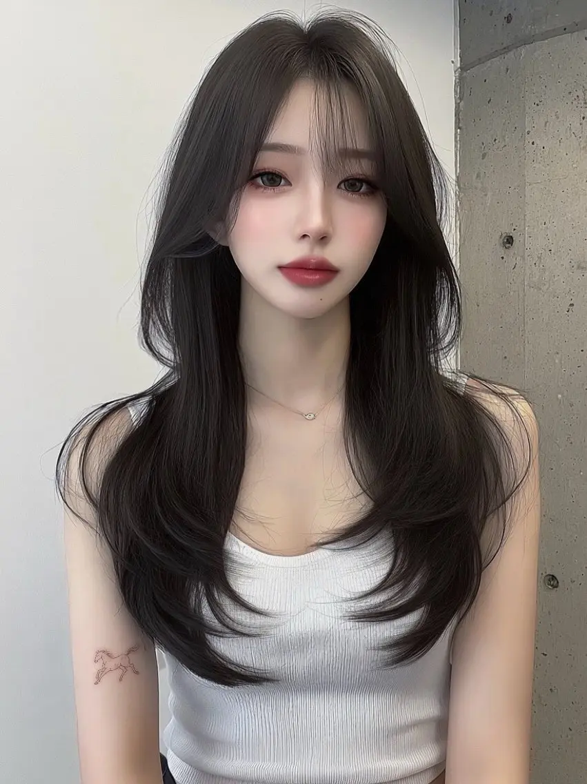 ロング カラー 似合わせカット カット ヘアカラー トリートメント 渋谷韓国レイヤー /SAYAKA🩶ᩚのヘアスタイル