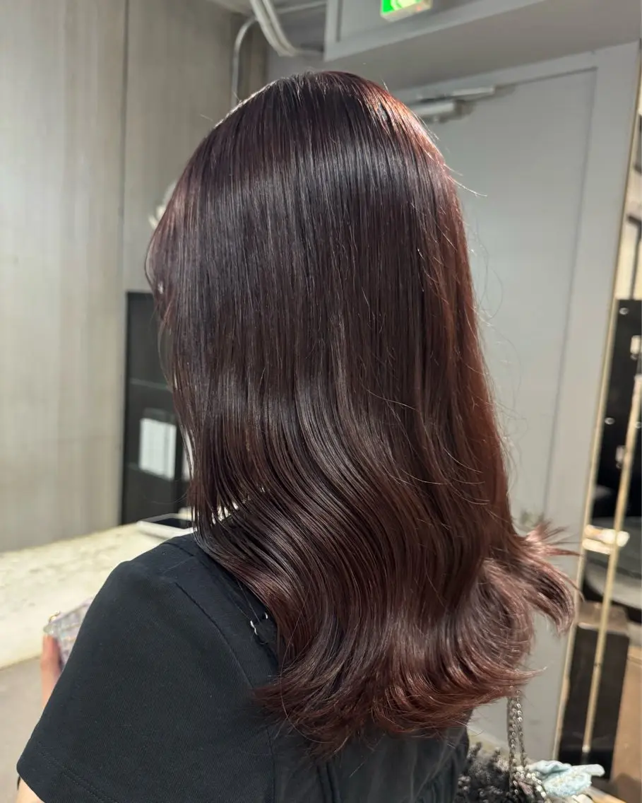 ミディアム カラー ブラウンカラー カシス ヘアカラー 原野 葵のヘアスタイル