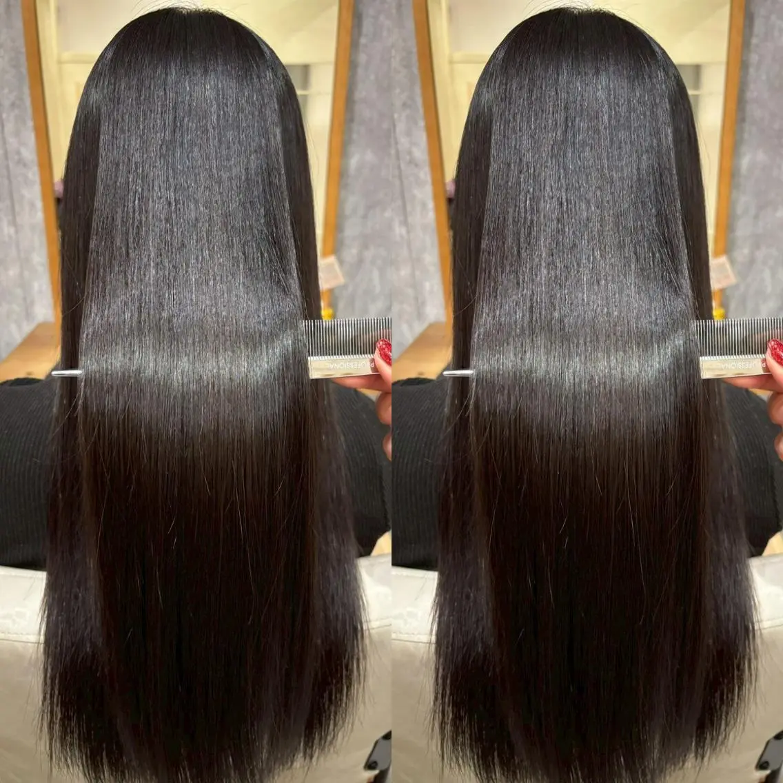 ロング カット 縮毛矯正 トリートメント KAEDE💖 縮毛矯正/艶カラーのヘアスタイル