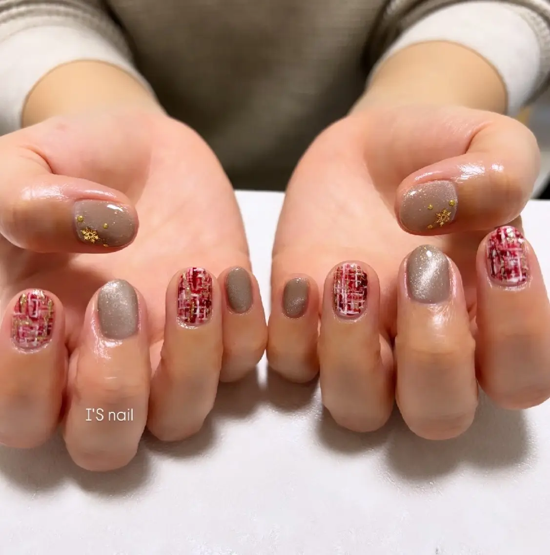 ネイル ツイードネイル I'S nail 佐野のネイルデザイン