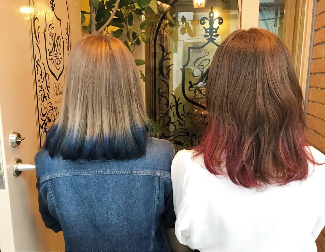 ミディアム カラー ピンクカラー サロンドミルク 原宿のヘアスタイル