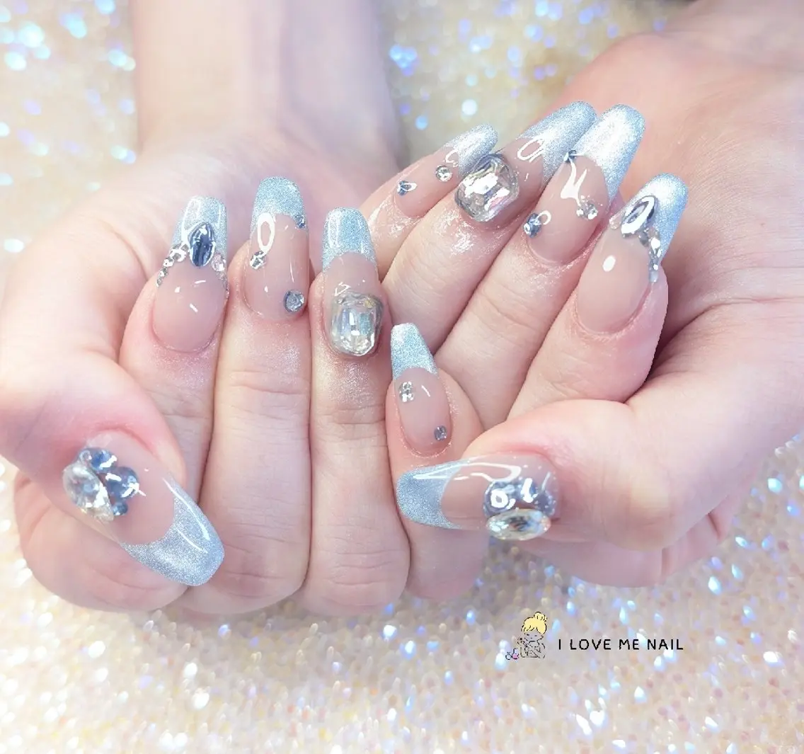 ネイル 長さ出し ハート 韓国ネイル マグネットネイル ニュアンスネイル ハンドネイル I LOVE ME NAIL.。.:*♡のネイルデザイン