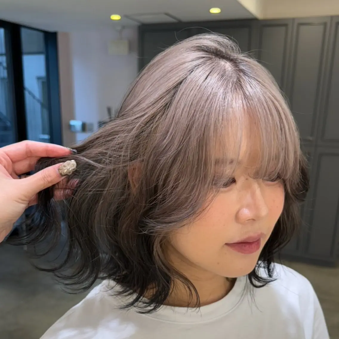 ミディアム 金町美容室 お洒落roomルシアのヘアスタイル