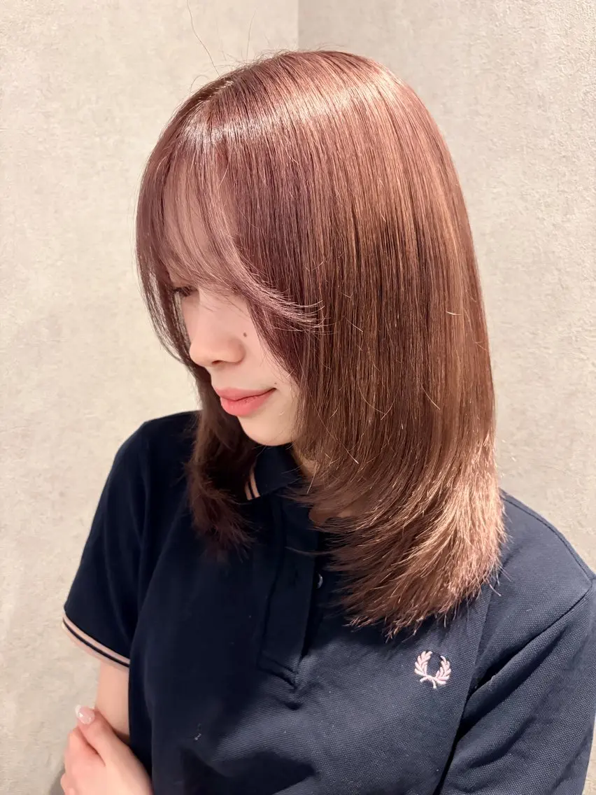 ミディアム カラー ヘアカラー トリートメント 木村 友泉のヘアスタイル